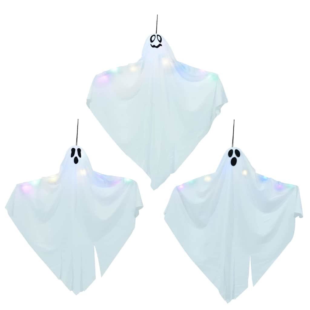 Halloween Függő Szellem 3 LED-del 3 pcs Fehér 52 x 62 cm