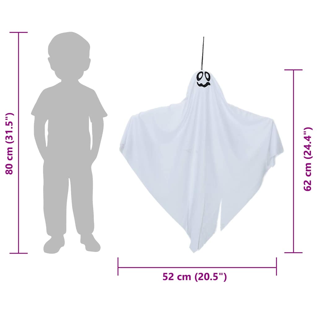 Halloween Függő Szellem 3 LED-del 3 pcs Fehér 52 x 62 cm