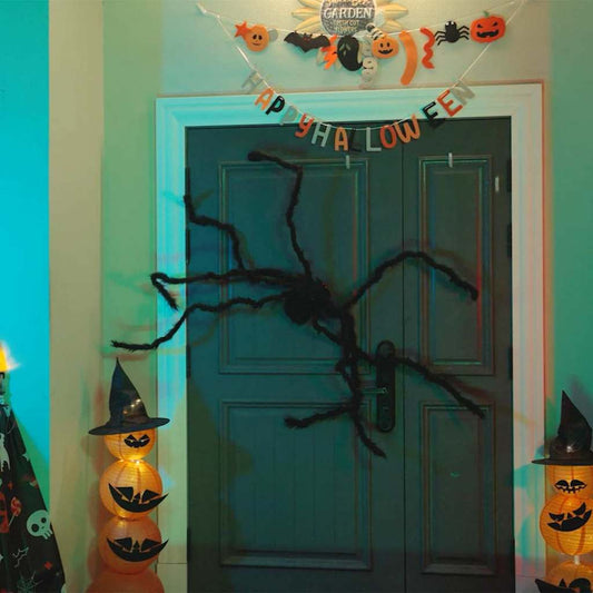Halloween Pók Dísz 3 pcs Fekete 200 cm Poliészter és acél