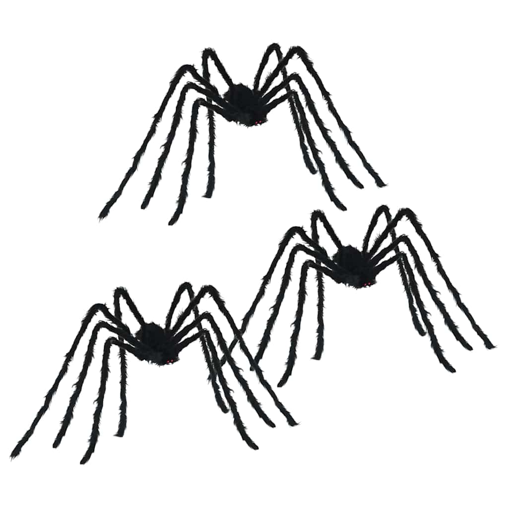 Halloween Pók Dísz 3 pcs Fekete 200 cm Poliészter és acél