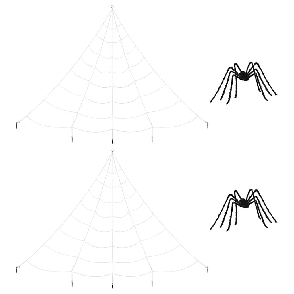 Halloween pók díszítés pókhálóval 2 pcs Fekete és fehér 200 cm