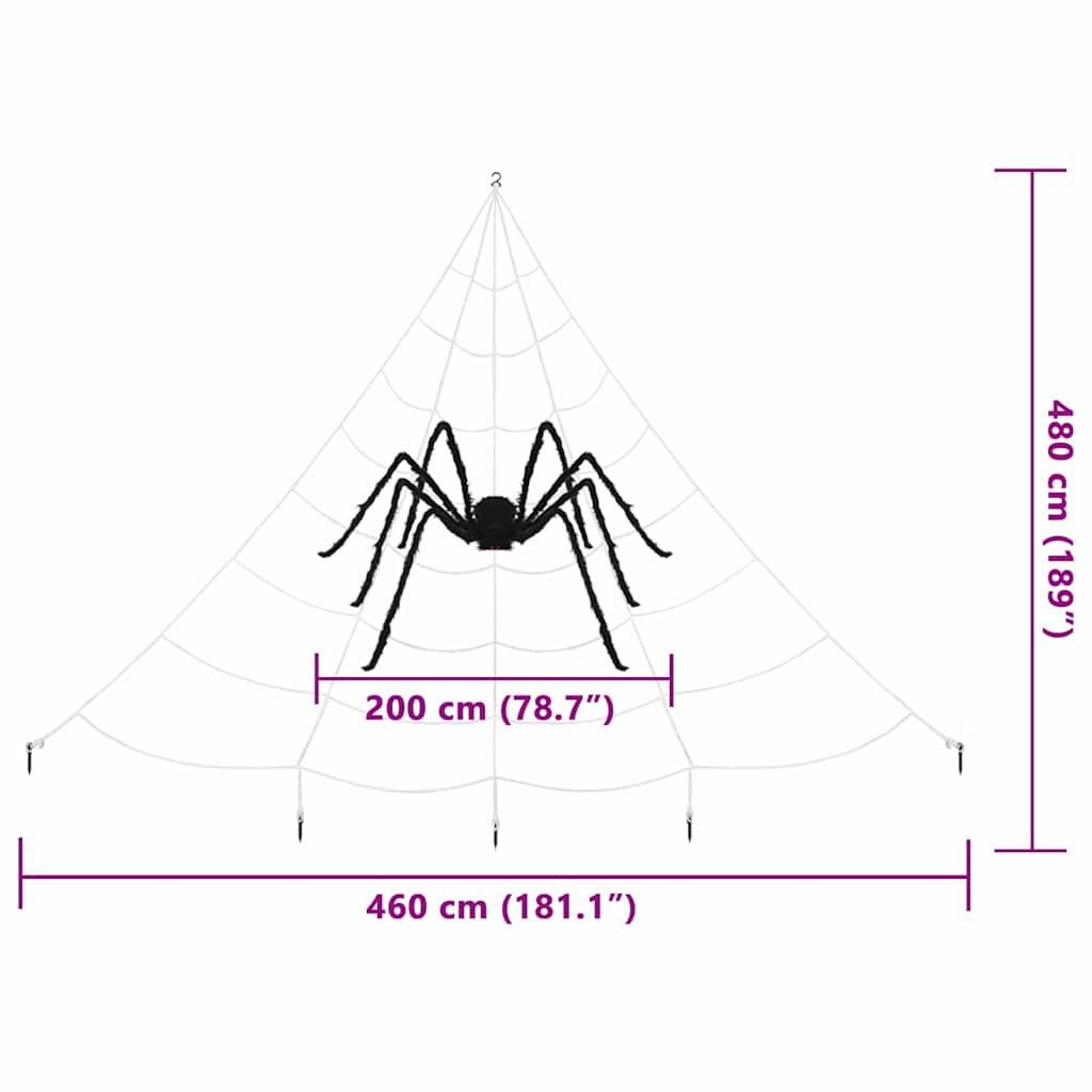 Halloween pók díszítés pókhálóval 2 pcs Fekete és fehér 200 cm