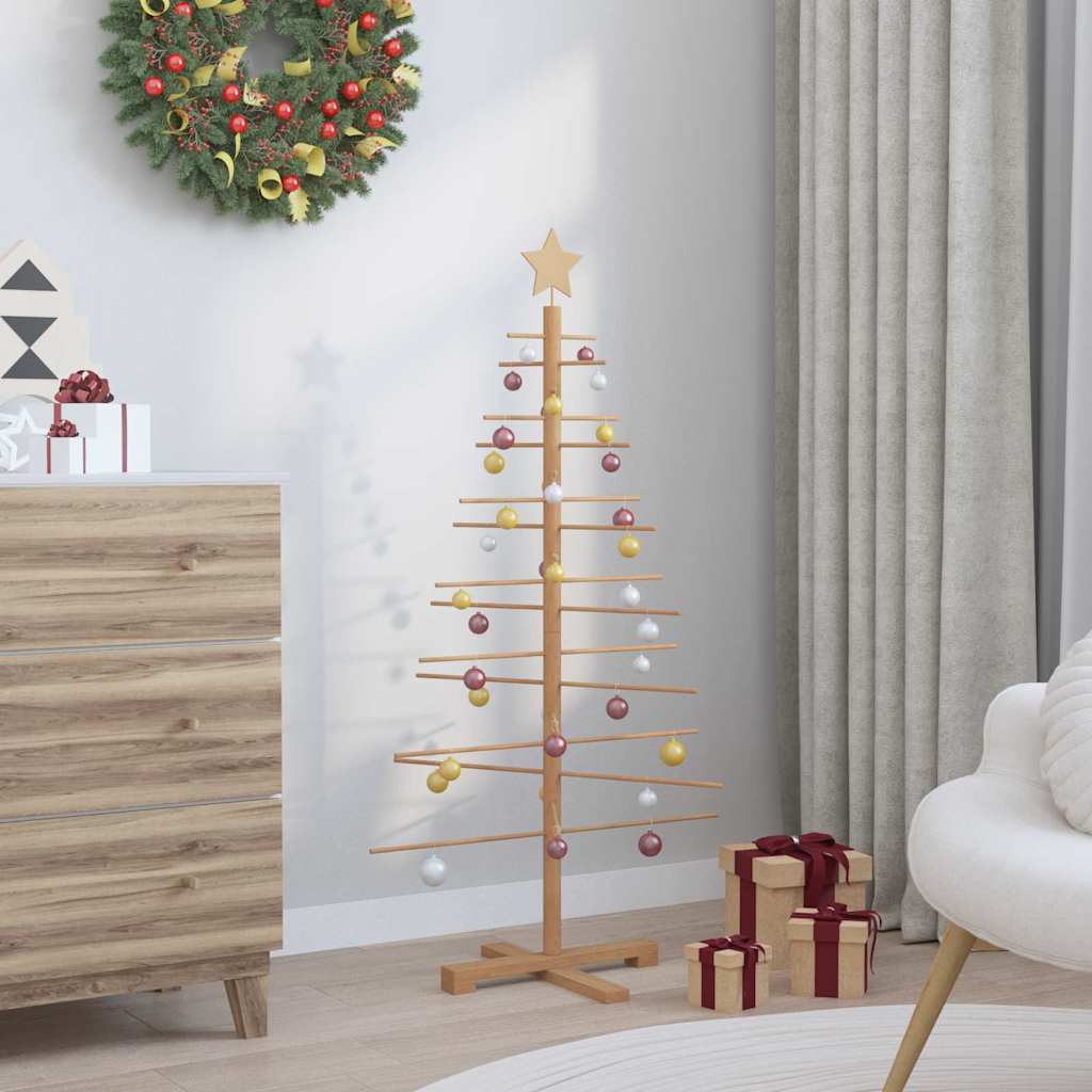 Fából készült Karácsonyfa állvánnyal Barna 125 cm bambusz