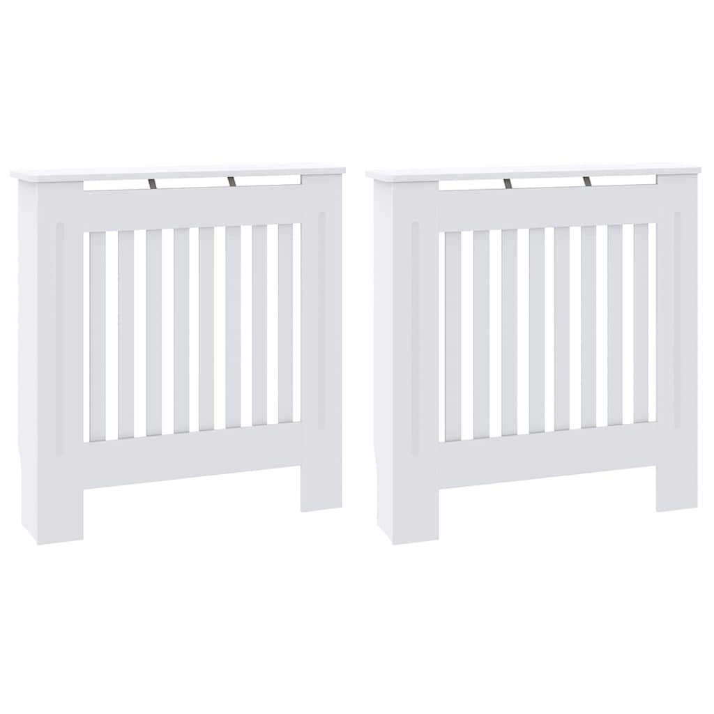 Radiátor fedezék 2 pcs Fehér 78x19x81.5cm Faanyag