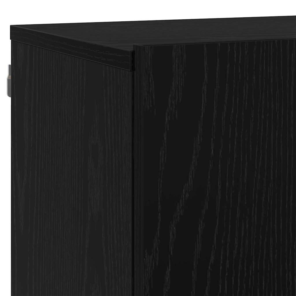 TV egységek Falra szerelhető 6 pcs Musta tammi Faanyag