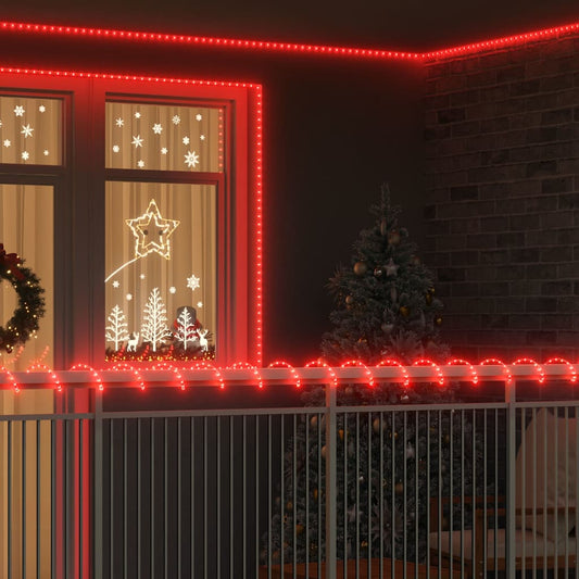 Kötél világítás 2400 LED-del Piros 100 m PVC