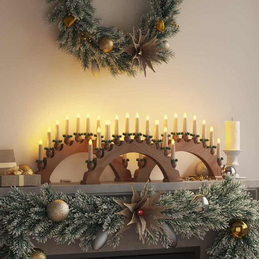 Karácsonyi gyertyatartó ív 10 LED gyertyával 3 pcs Barna