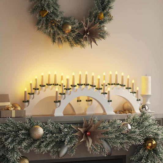 Karácsonyi gyertyatartó ív 10 LED gyertyával 3 pcs Fehér