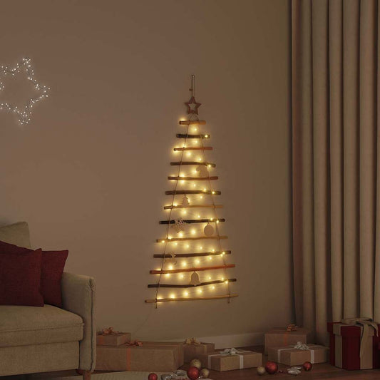 Karácsonyfa 50 LED-del Természetes 120 cm tömör kőrisfa