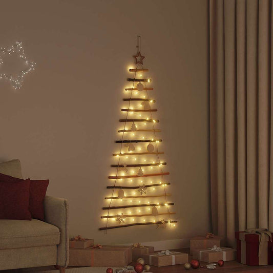 Karácsonyfa 80 LED-del Természetes 150 cm tömör kőrisfa