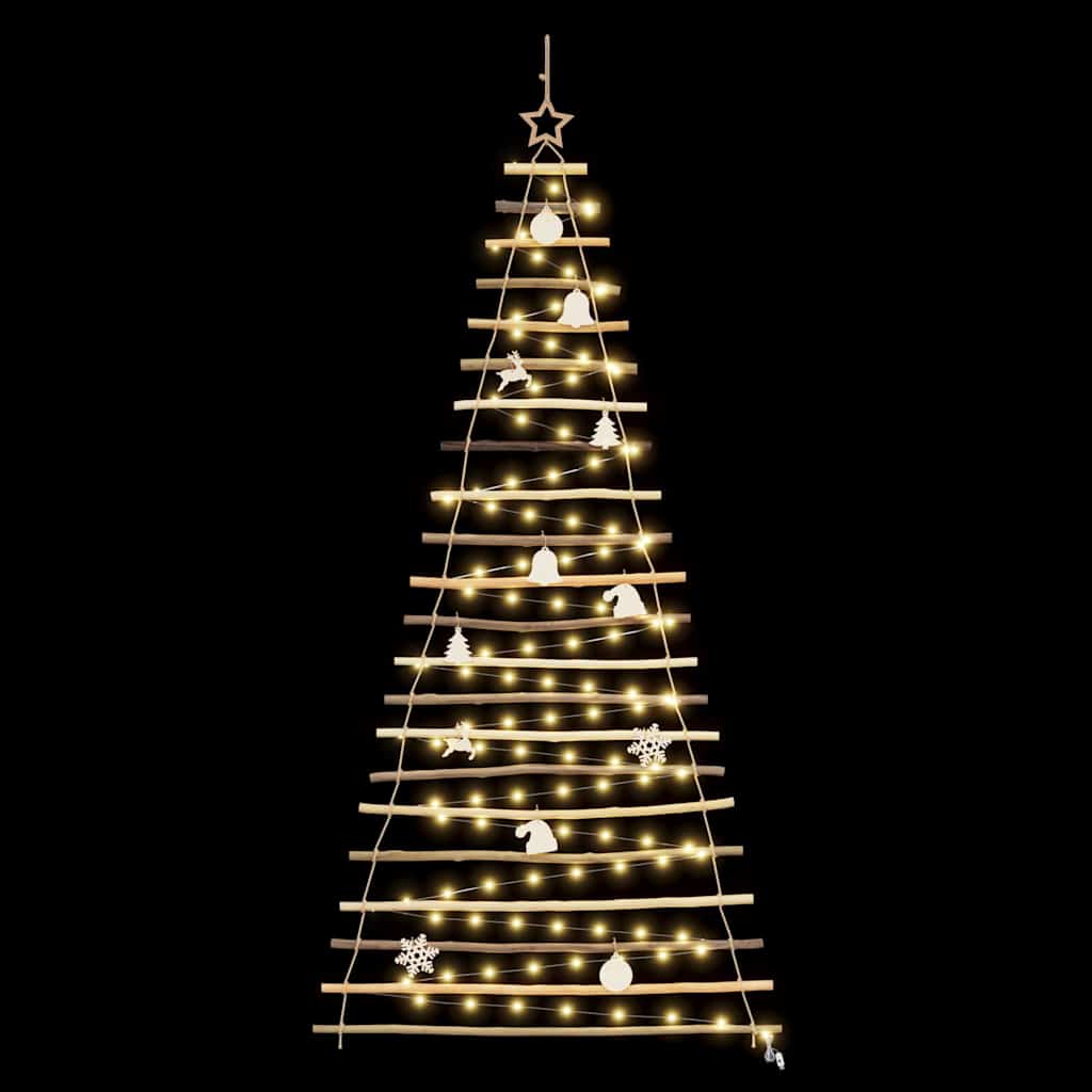 Karácsonyfa 130 LED-del Természetes 210 cm tömör kőrisfa