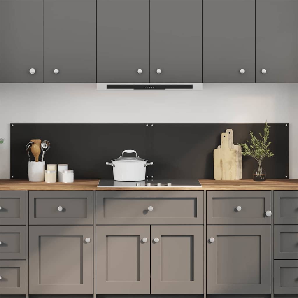 Konyhai splashback 2 pcs Fekete 100 x 40 cm edzett üveg