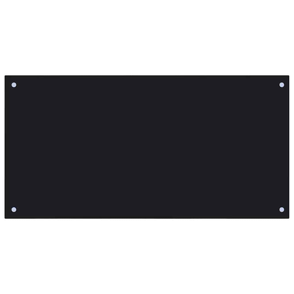 Konyhai splashback 2 pcs Fekete 100 x 50 cm edzett üveg