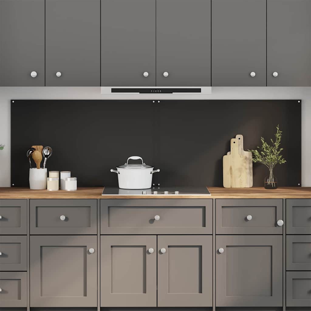 Konyhai splashback 2 pcs Fekete 100 x 60 cm edzett üveg
