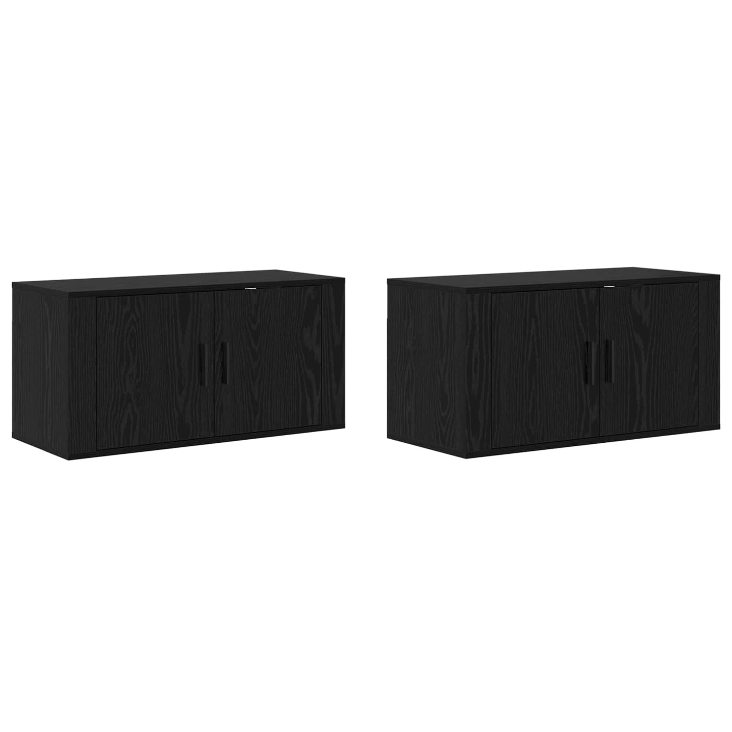 Fali TV szekrény szett 2 pcs Fekete tölgy 80 x 34,5 x 40 cm