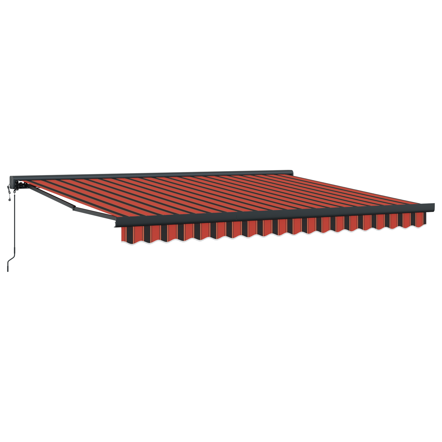 Behúzható napellenző Piros és fekete 350 x 250 cm szövet