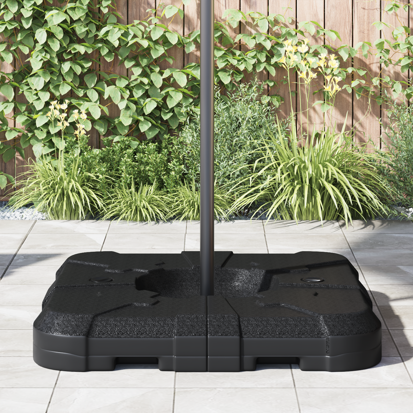 Esernyő Alap Szett 2 pcs Fekete 88.5 x 88.5 x 12 cm Műanyag