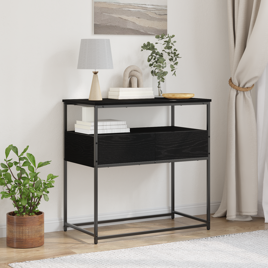 Konzolasztal Musta tammi 75 x 40 x 75 cm Műgyantás fa és fém